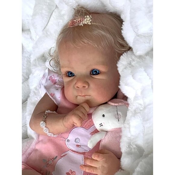 ❤️ 18 Inch Baby Girl Doll Vinyl Full Body Silicone with Blue Eyes - Picture 9 of 9